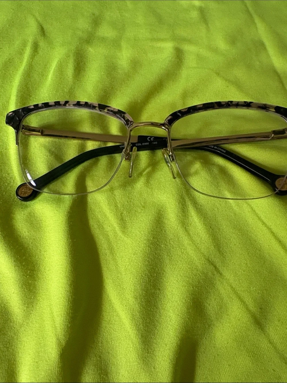 Carolina Herrera Tortoise Gold and Black Eyeglass